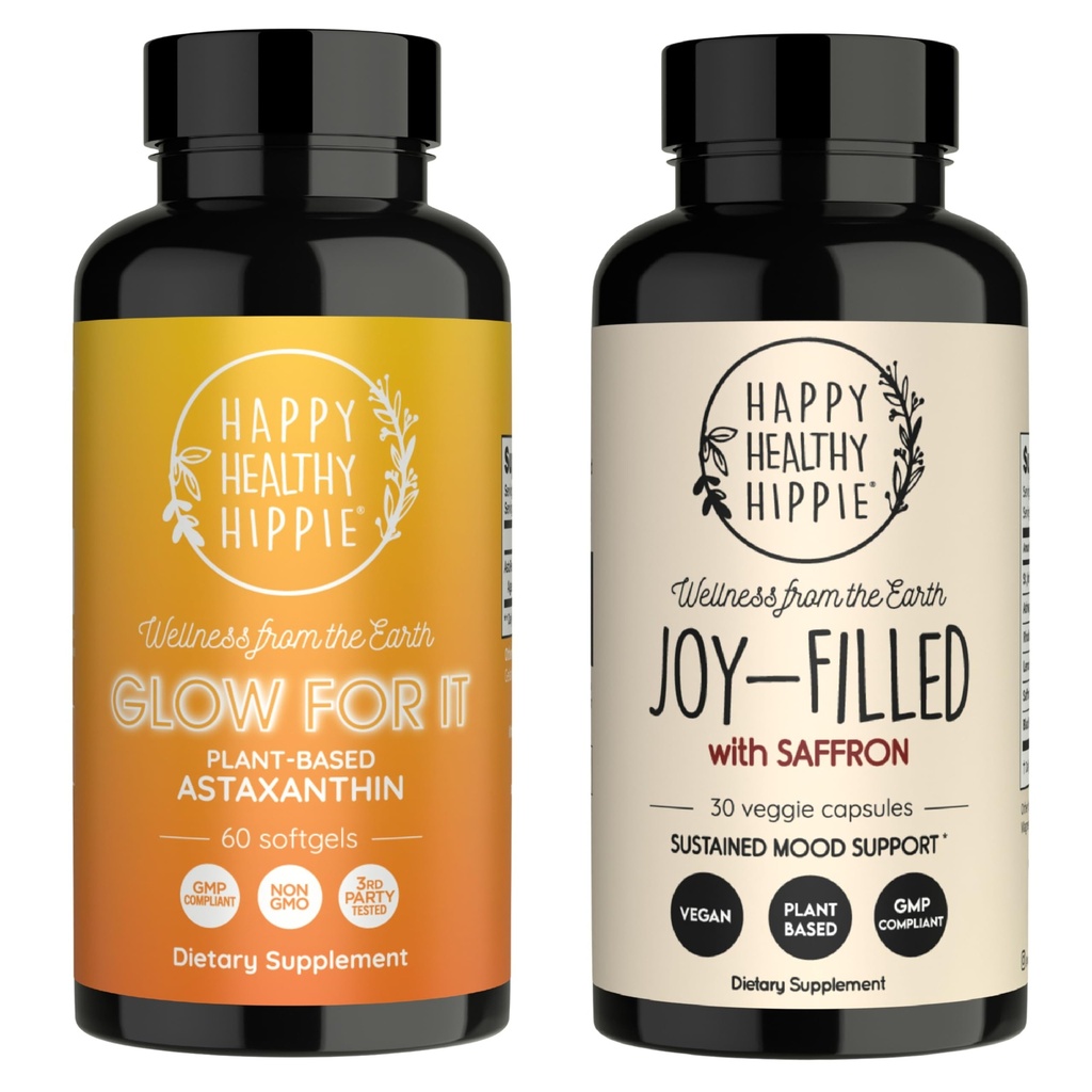 Lykkelig Hippie Joy- fyldt med Saffron Mood Support & Glow til det Astaxathin Supplement
