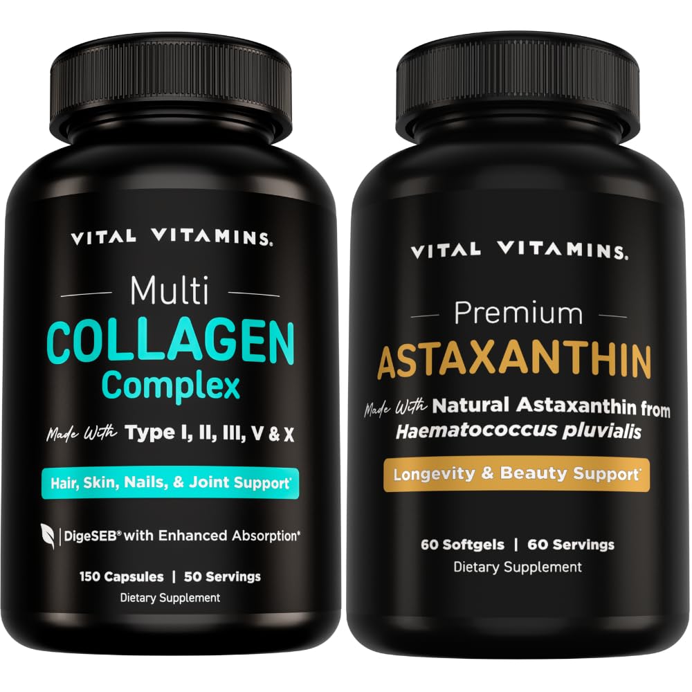 Vital Vitamin Multi- Collagen 150 ct + Astaxanthin Antioxidant Complex 60 ct