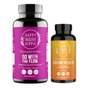 Happy Sund Hippie Glow for It Astaxanthin Supplement & Gå med Flow Hormone Balance for Kvinder 180ct