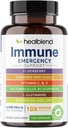 healmix 10 i 1 immunsupport Booster med hyldebær, zink, Echinacea, gurkemeje, Lactobacillus acidophilus, til voksne [120 Kapsler]
