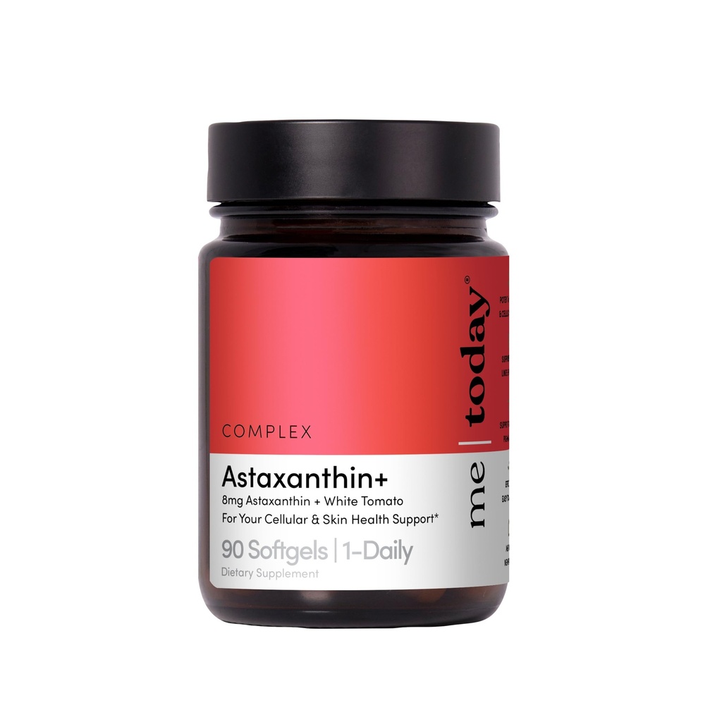 mig i dag Complex Astaxanthin + 8 mg tillæg - Kraftfuld antioxidant Support Softels - Natural Skin Health & Cellular Wellness Complex med White Tomato Extract - 90 Servere