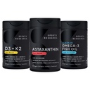 Sports Research ® Antioxidant Support Pack w / Triple Strength Vegan Astaxanthin Supplement fra Alger, Omega-3 Fish Oil 1250mg, og Vitamin D3 5000iu & Mk7 Vitamin K2 med kokos MCT Olie
