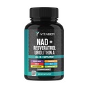 NAD + Supplement Complex - NAD Supplement + 300 mg med Astaxanthin, Urolithin A, Resveratrol, CoQ10 & Antioxidant Blend - Cellulær Energy, Mitokondriel Support - 120 Count (pakke med 1)