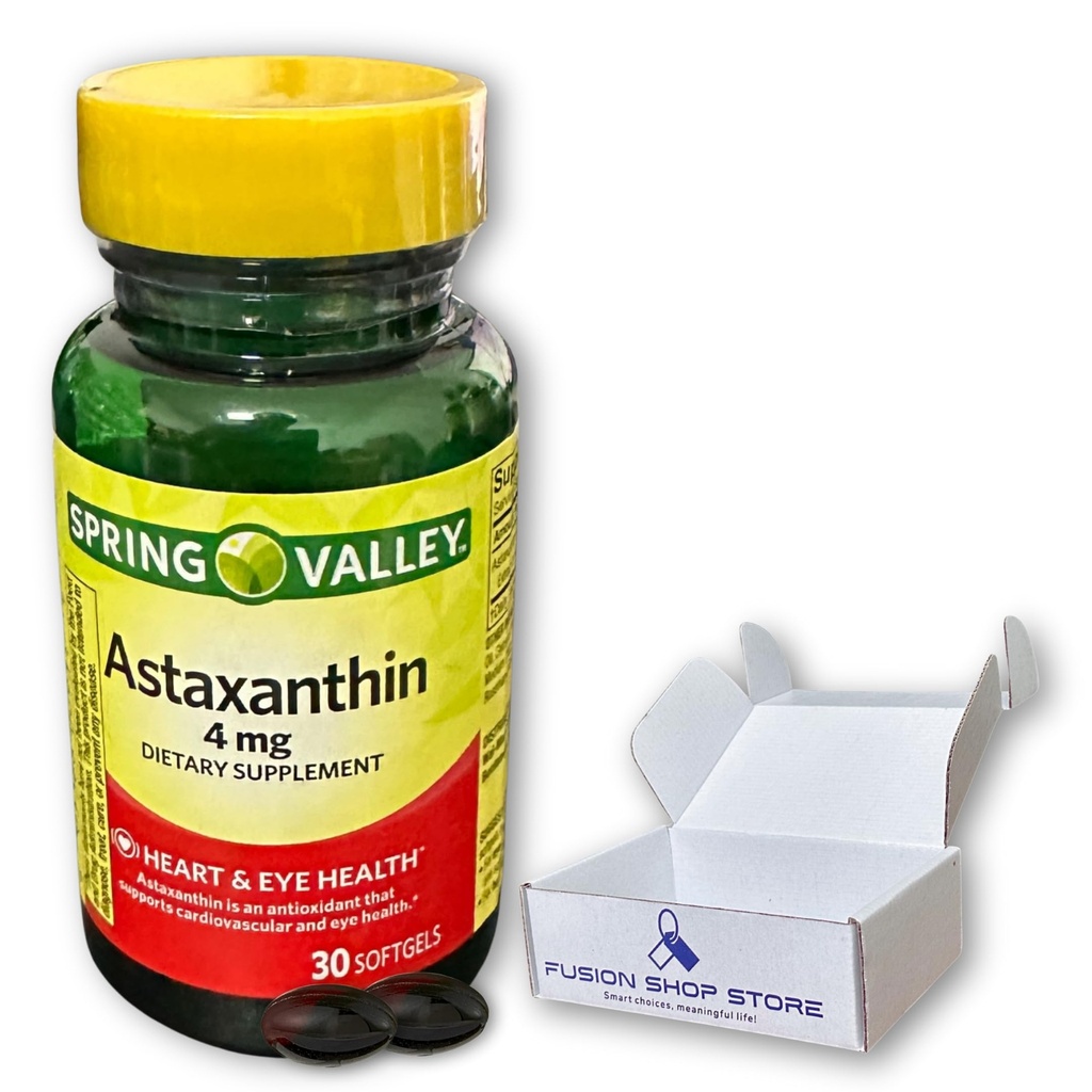 Astaxanthin 4 mg- 30 Softgels (pakke med 1), Boxed by Fusion Shop Store