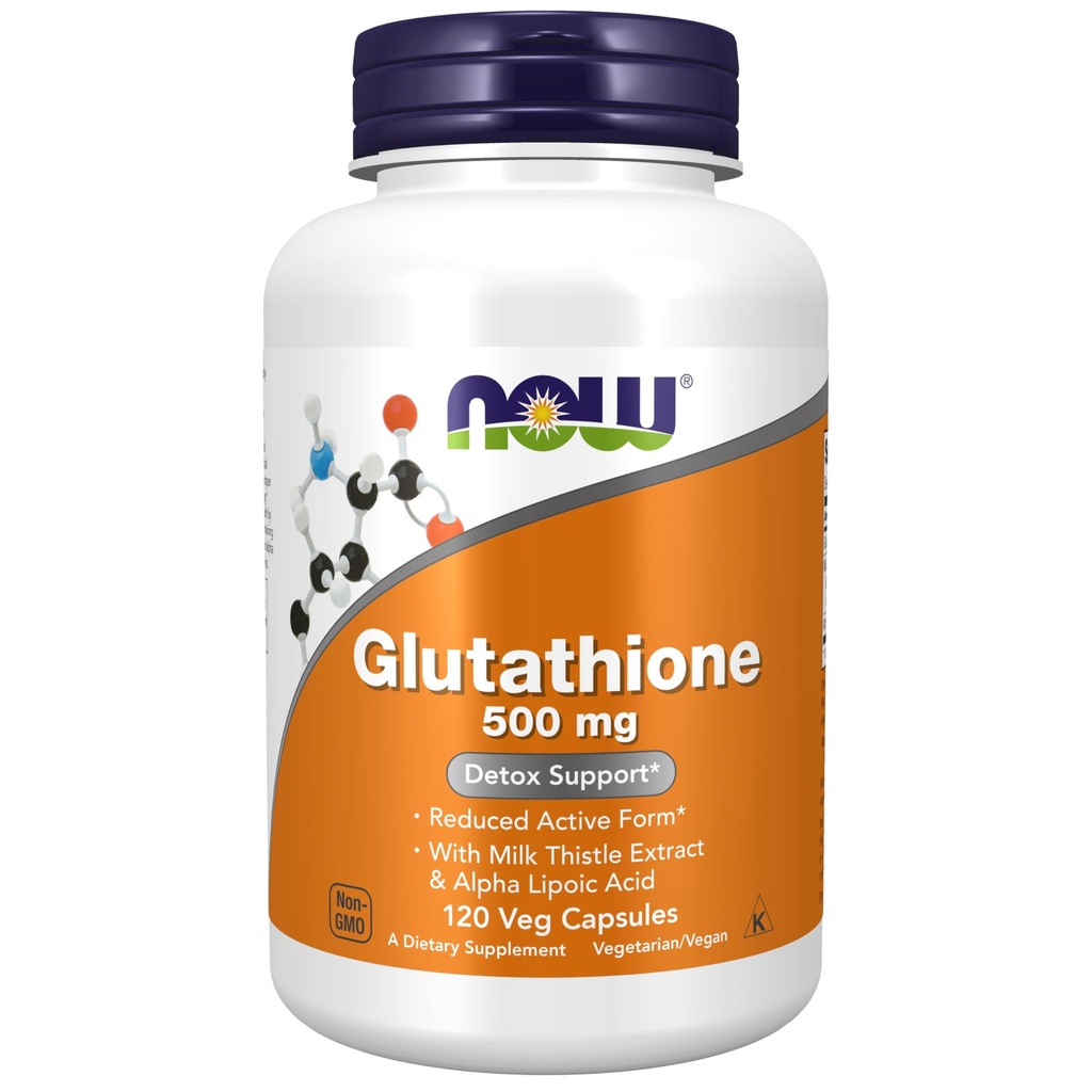 Foods Supplements, Glutathione 500 mg, with Milk Thistle Extract & Alpha Lipoic Acid, Free Radical Neutralizer *, 120 Veg Kapsler, Beige