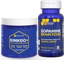 NATURLIGE STAKKER Ginkgo Biloba + Dopamin Brain Food Bundle - understøtter Focus & Mental Drive * - 120 Total Kapsler