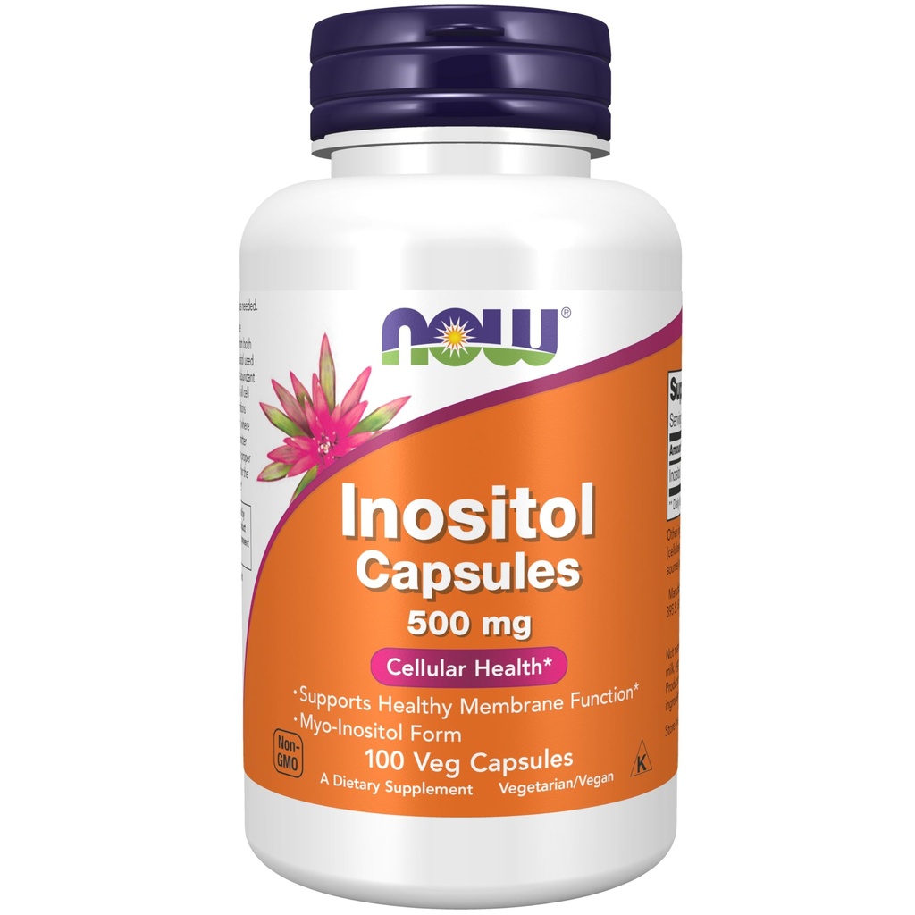 Now Supplements, Inositol 500 mg, Sund Membranfunktion *, Cellular Health *, 100 Veg kapsler