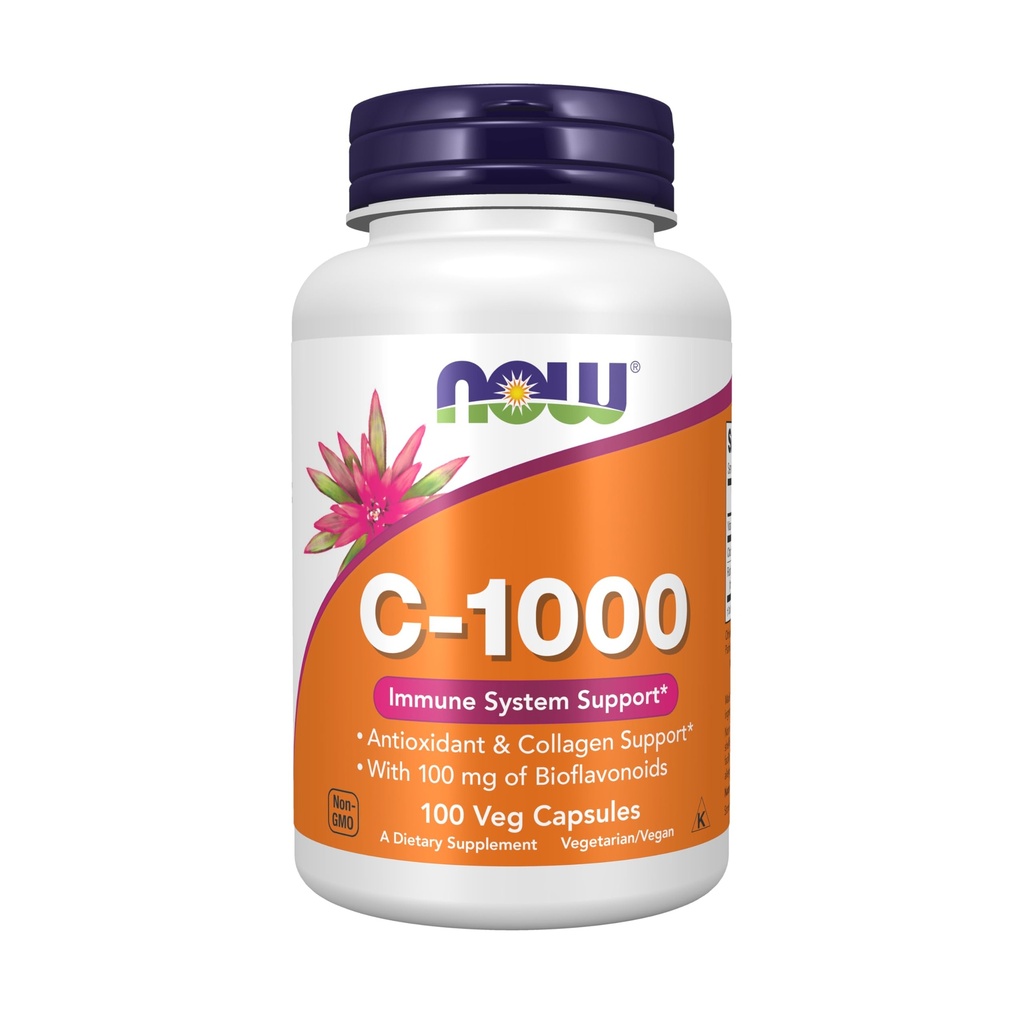 Now Foods Supplements, Vitamin C- 1000 med 100 mg bioflavonoider, Antioxidant beskyttelse *, 100 Veg kapsler