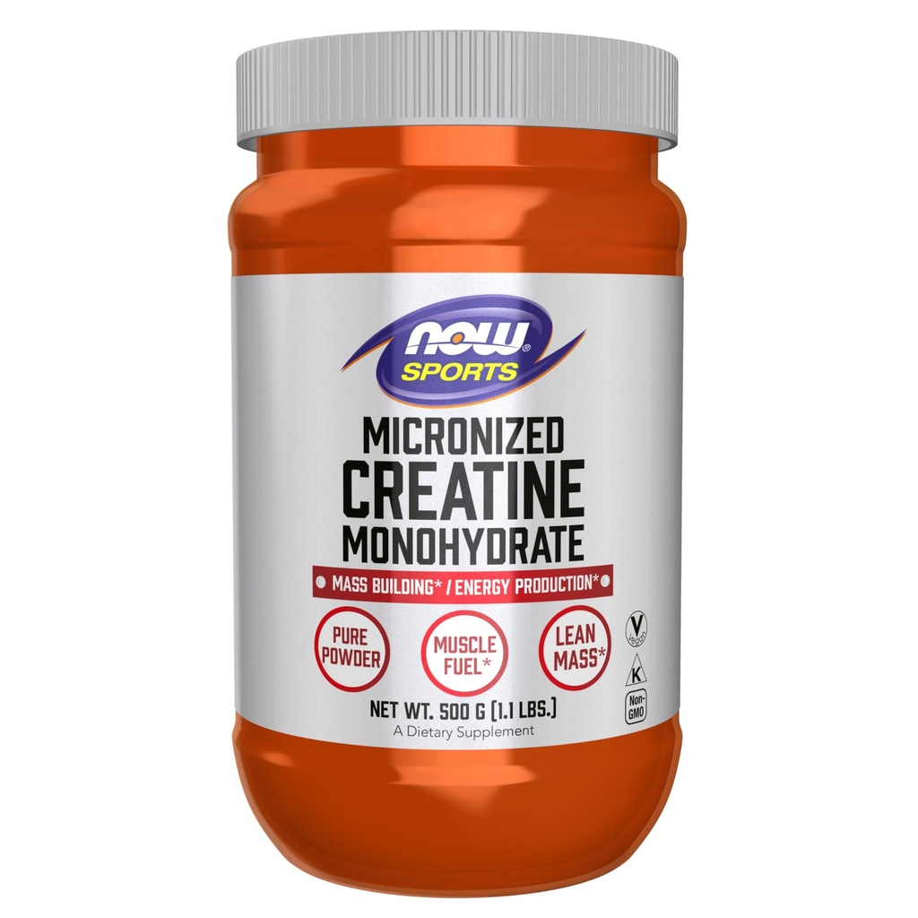 Now Foods Sports Nutrition, Mikroniseret Creatin Powder 500 g, Mass Building * / Energy Production *, 1.1- Pound