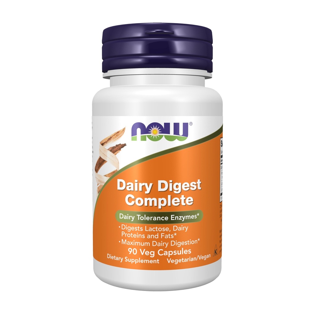 Now Foods Supplements, Dairy Digest Complete, Ditests Lactose, Dairy Proteins and Fats *, Dairy Tolerance Enzymes *, 90 Veg Capsules