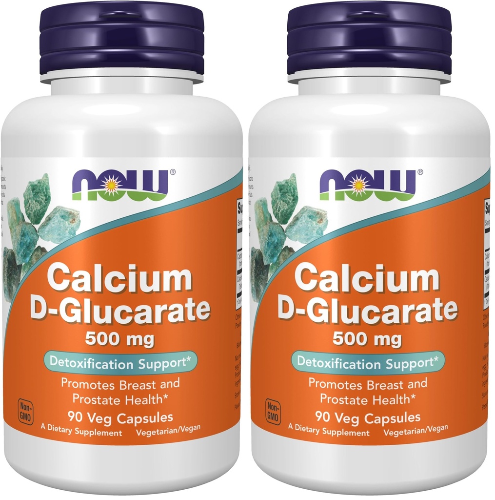 Now Foods Supplements, Calcium D- glucarat 500 mg, Afgiftnings Support *, 90 Veg Capsules, (pakke med 2)