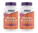 Nu Kosttilskud D3 K2, 1000 IE / 45 mcg, Kardiovaskulær Support, Understøtter Bone Health, 180 Vegetariske Kapsler - Vegan, Gluten Free, Kosher Vitamin D3 og K2 Kosttilskud (2)