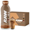 RAW Ready- to- Drink Protein Shake, Mocha Latte - RTD Protein Drinks with Grass- Fed Whey Protein Isolate for Post- Workout - Zero- Sugar & Gluten- Free Meal Erstatning Drink & Breakfast Shake, 12 Fl Oz