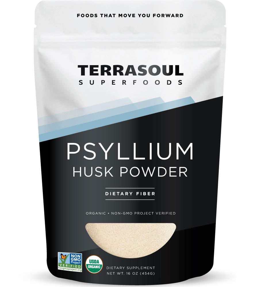 Terrasoul Superfoods Organic Psyllium Husk Powder, 1 Lb - Superfine Texture - 124; 99% Renhed - 124; Perfekt til Gluten- Free Bagning - 124; Ingen lilla brød