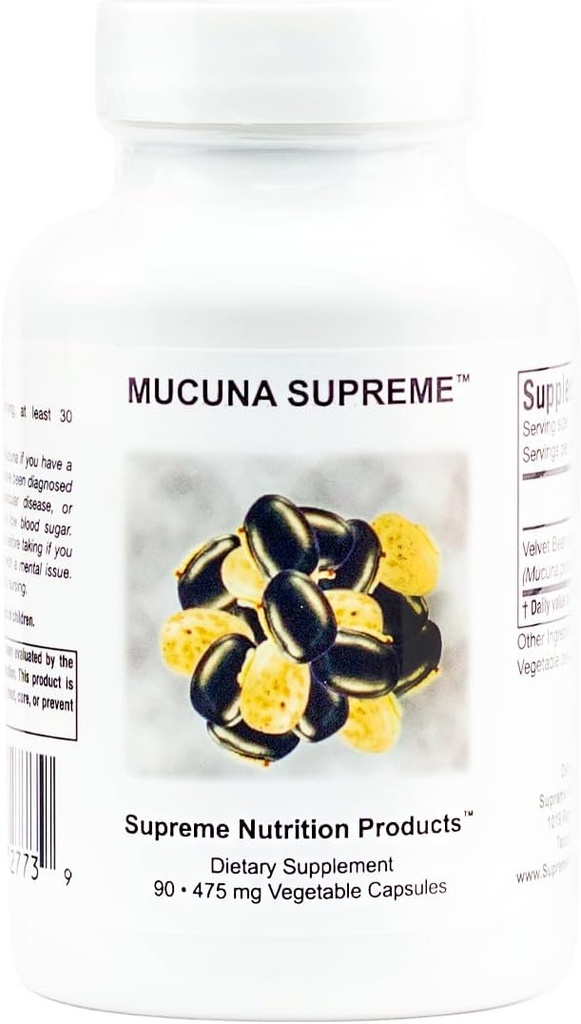 Supreme Nutrition Mucuna Supreme, 90 Pure Cowhage Vegetariske Kapsler