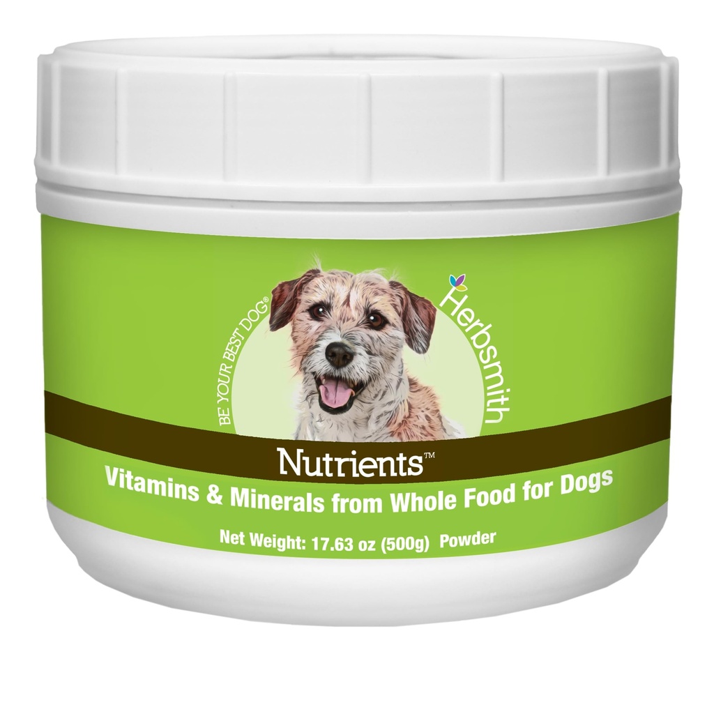 Herbsmith Nutrients Superfood Hund Multivitamin Featuring Vitamin & Min fra hele fødevarer Boost Kibble eller DIY Rå med antioxidanter til hvalpe til seniorer - 17.63 oz