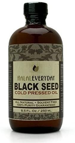 Cold Pressed Black Seed Oil - Glaskolbe, Ufiltrerede kommer med Black Seed Residenu Black Cumin Nigella Sativa non-GMO 100% Pure Blackseed Oil Kalonji Oil (4oz Glas)