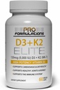 Pro Formuleringer MD D3 + K2 Elite - Vitamin D3 + Vitamin K2 - 60 Day Supply - Højpotens, Biotilgængelig MK- 7
