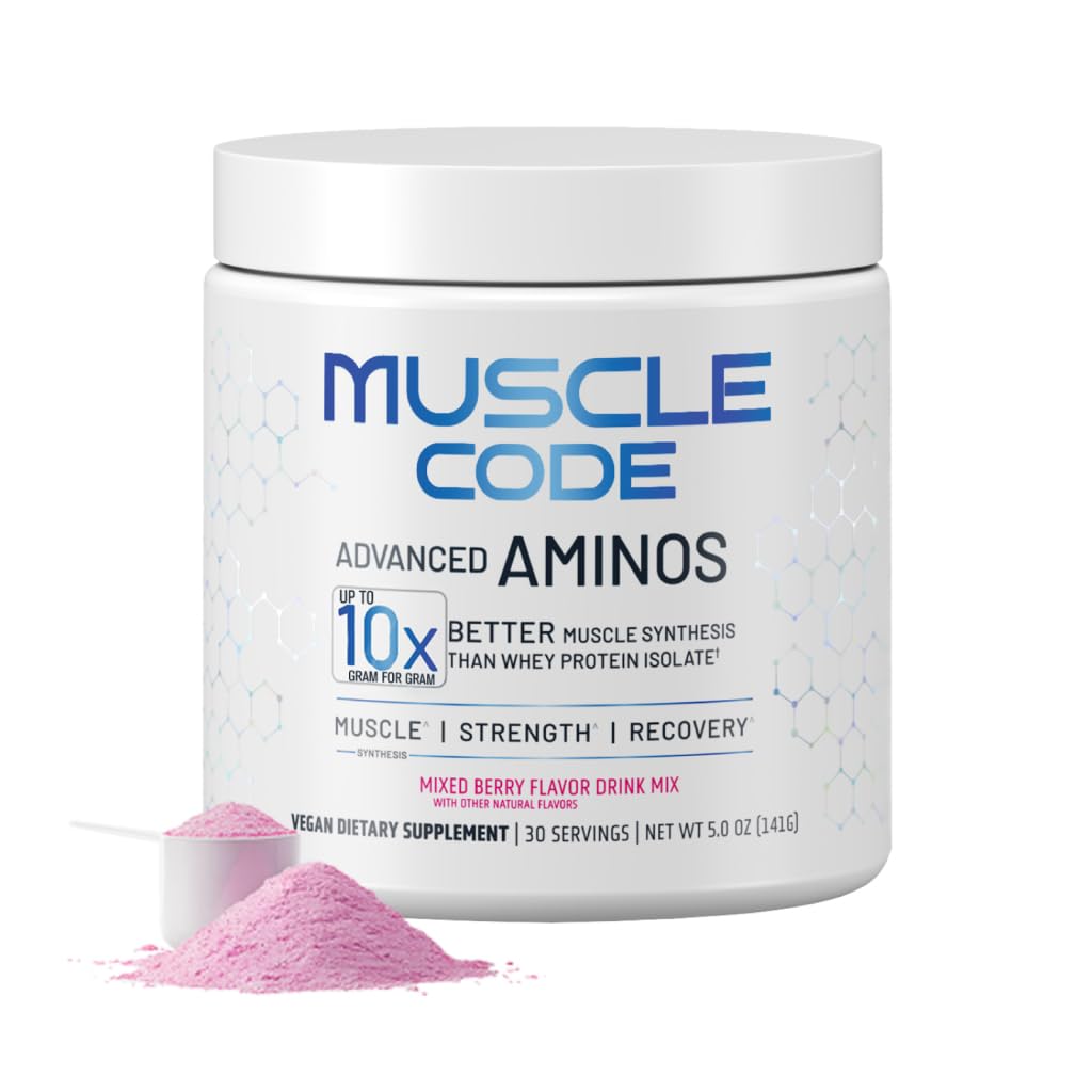 NAUTILUS Muskelkode Essential Amino Acid Powder Muscle Syntese & Repair & Strength Natural Mixed Berry Flavor - 30 Servering Klinisk Studerede 0g sukker, Keto, Vegan, Gluten Free, Dairy Free