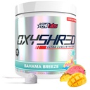 EHP Labs OxyShred Pre Workout Powder - Preworkout Powder med L Glutamin & Acetyl L Carnitin, Energy Boost Drink - Bahama Breeze / Beach, 60 Servering
