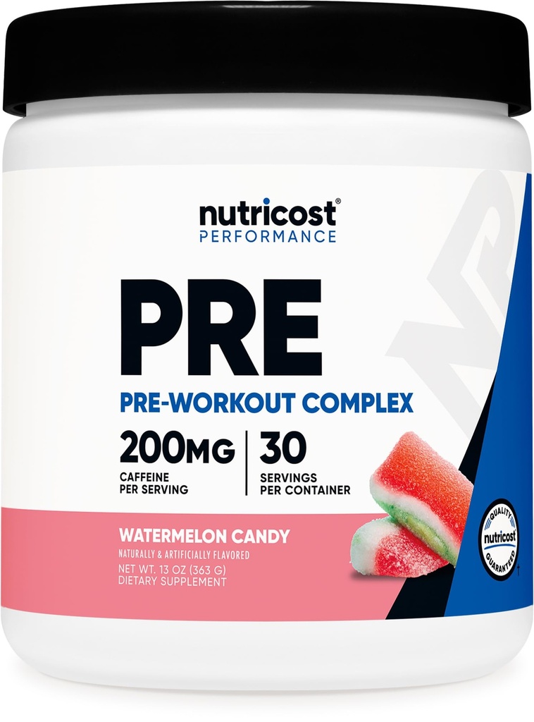 Nutricost Pre- Workout Powder (Watermelon Candy) 30 Servering - GMO- Gratis, Gluten- Gratis, Vegetarisk