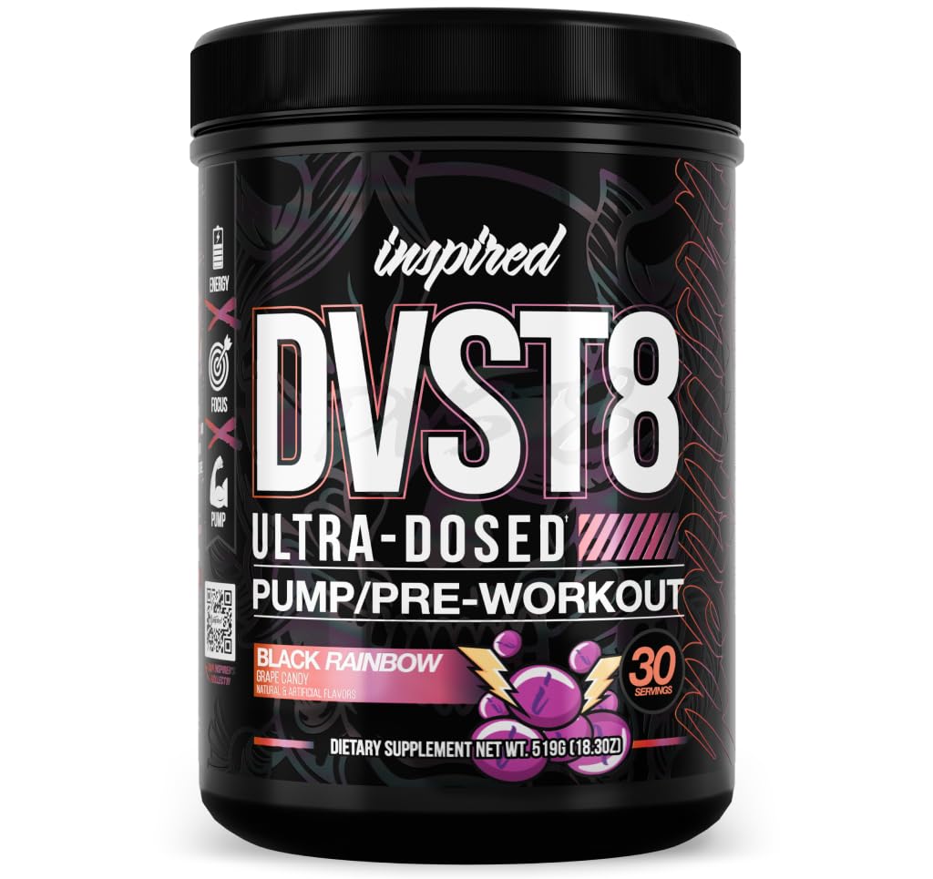 Inspireret DVST8 25 Preworkout Powder - Black Rainbow