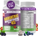 Procare Health Bariatric Multivitamin med jern 45mg Chewable (30 tabletter) - Fruit Punch Flavor Bariatric Multivitamin Chewable Pills for Gastric Bypass & Sleeve Gastrectomy Patienter (01 måneder Tilgang)