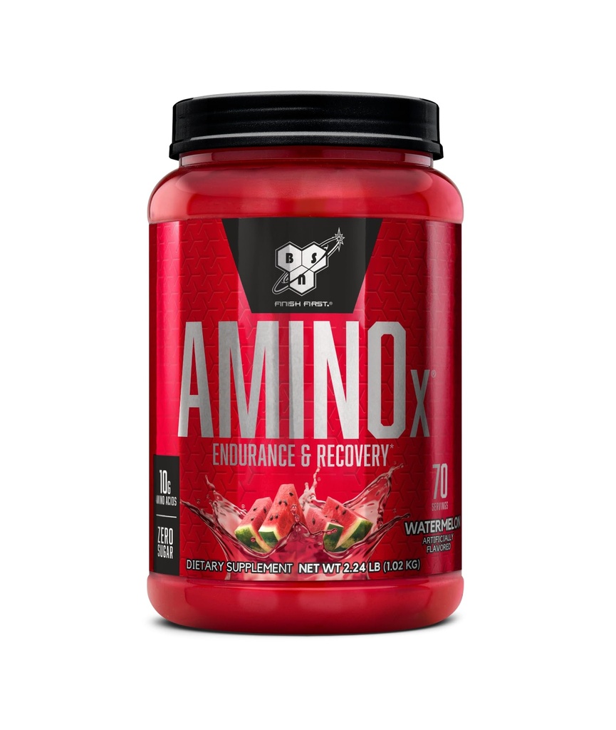 BSN Amino X Muscle Recovery & Endurance Powder, BCAA, 10 Bedste Aminosyrer, Keto Friendly, Caffe- Free, Support Endurance, Zero Sugar, Watermelon, 70 portioner, 35.84 Ounce (Packaging May Vary)