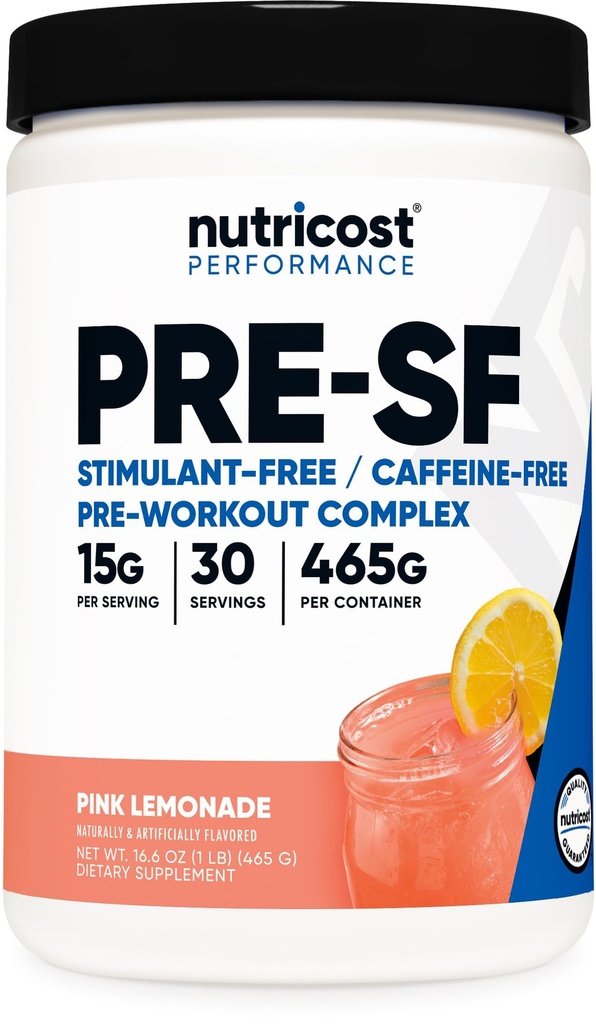 Nutricost Stim- Free Pre- Workout, 30 Servere (Pink Lemonade) - Koffein fri, Stimulant fri, Non- GMO, Gluten fri