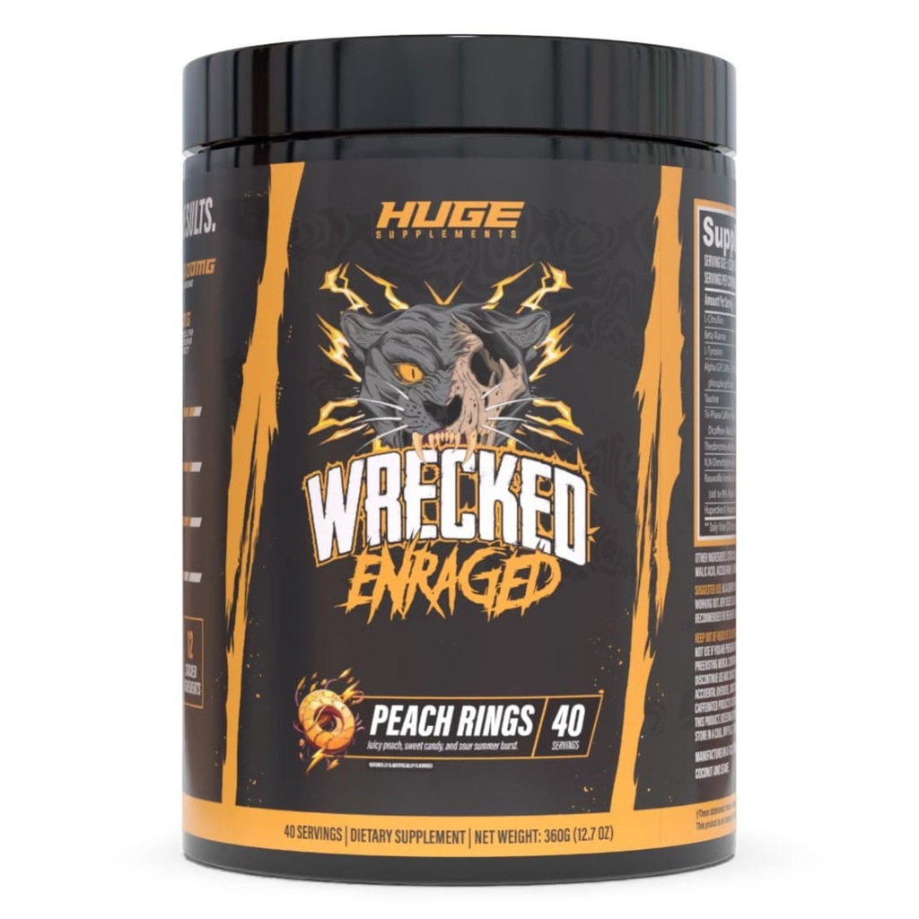 Vredt antændt høj stim pre workout - ekstrem hardcore formel for intens energi, Laser Focus & maksimal styrke - Potent Stimulant Matrix - for avancerede lifters, Ikke for begyndere (40 Servere)