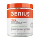 Genius Pre Workout Powder, Sour Apple - All- Natural Nootrop Pre- Workout & Coffein- Free Nitric Oxide Booster supplement med Beta Alanine & Alpha GPC - Ingen kunstige flavors, sødestoffer, eller Farver