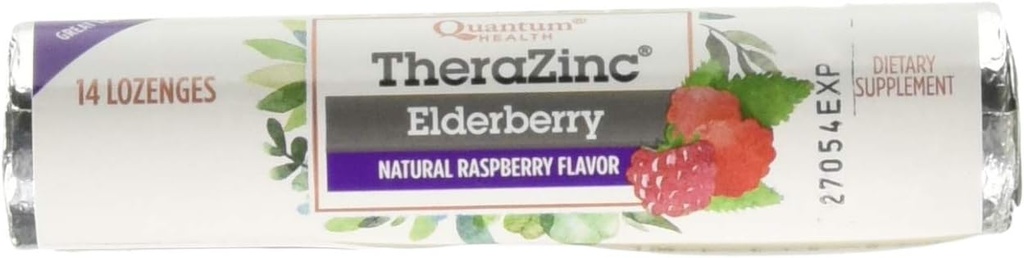 Quantum Zink Elderberry Hindbær Lozenge, 1.2 Ounce - 12 per sag.