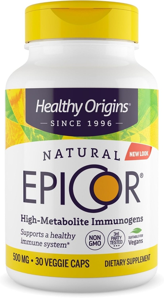 Sund oprindelse EpiCor 500 mg (immunforsvar, non- GMO, gluten fri), 30 Veggie Capsule