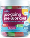 Wellah Get- going Pre- workout Variety Pack (20 Stick Packs) - 200mg naturlig koffein, Stevia- sødet, med Citrullin Malat og L- Theanine, & 1000mg Beta- Alanine