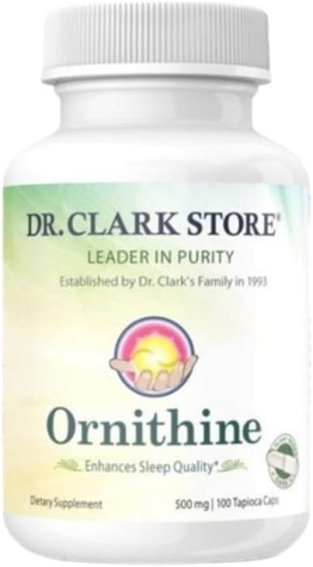 Dr. Clark Store, Ornithin Vegetar Supplement, 500 mg, 100 Tapioca Kapsler