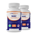 Vitamatisk NAC tillæg N- Acetyl- L- cystein (NAC) med mælk tidsel 50: 1 Extract - Understøtter immunforsvar, luftveje, leversundhed, 1200 mg per servering, 120 Veg kapsler - 2 Pack