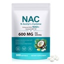 FANSHI NAC Complex med NAD + & MCT Oil - 300 Softgels - 124; N- Acetyl Cysteine Botanisk Blend for Antioxidant Support