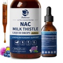Lukaree Liposomal NAC Supplement N- Acetyl- L- Cysteine 600mg med Milk Thistle - NAC Aminosyre Drops w / Selenium for lever & Nyre Support *, Lung, Antioxidanter & immunforsvar * - Vegan, Non- GMO- 2oz