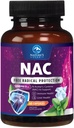 NAC supplement - 1200mg per servering N- Acetyl- L- Cystein - Optimal Absorption immunforsvar med kraftige antioxidanter - Luftveje & Lever Health Support - Gluten Free, Flasket i USA - 60 kapsler