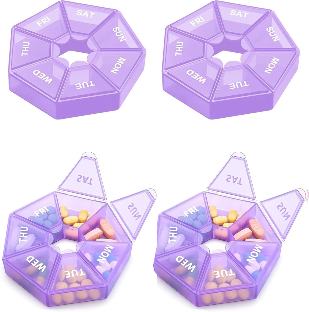 Ugentlig Pill Organizer Stor 7 dages Pill Box Organizer Daglig medicin sag for Vitamin Fish Oil Pills Kosttilskud Gigt Venlig