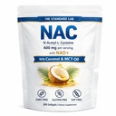 Standard Lab NAC 600 mg med NAD + Daily Complex, N- Acetyl Cysteine Supplement kapsler, Antioxidant Support Formel, Vegan, Non- GMO, Gluten Free, 300 Softgel