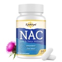 NAC Supplement N- Acetyl Cysteine Dex124; høj dosis NAC 1000mg for leverfostre Dex124; N- Acetyl- L- Cystein med mælk tidsel & Glutathione Dex124; NAC kapsler 90- Count Vegan