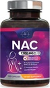 NAC supplement - 1200mg pr Servering N- Acetyl- L- Cystein - Optimal Absorption immunforsvar med kraftige antioxidanter - Luftveje & Lever Health Support - Gluten Free, Flasket i USA - 120 Kapsler