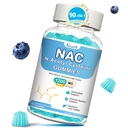 NAC Gummies, NAC tillæg med mælk tidsel, Selen, B6, B12 - Antioxidant, immunforsvar - N Acetyl Cysteine 600 mg per gumme - Blueberry Flavored, 60 Cts