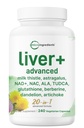 Lever Advanced +, 240 Veggie Kapsler er 124; 20- in-1 Kompleks med Milk Thistle, Dandelion, NAD, NAC, ALA, TUDCA, Glutathione, Artiskoke, Gurkemeje, & Astragalus- 124; Non- GMO, Gluten Free