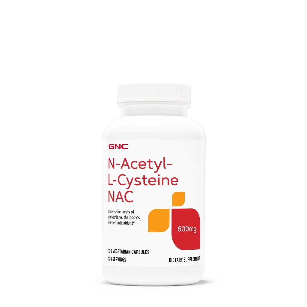 GNC N- Acetyl- L- Cysteine NAC 600mg - 120 Vegetariske kapsler (120 Servere)