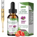 Leverrensning Detox & Reparation Leverstøtte Mælk tidsel dråber med Glutathione, NAC, ALA, C-vitamin, Zink & Selenium til lever Cleanse & Defense, Immun & Skin Support - Strawberry Flavor, 2 Fl Oz