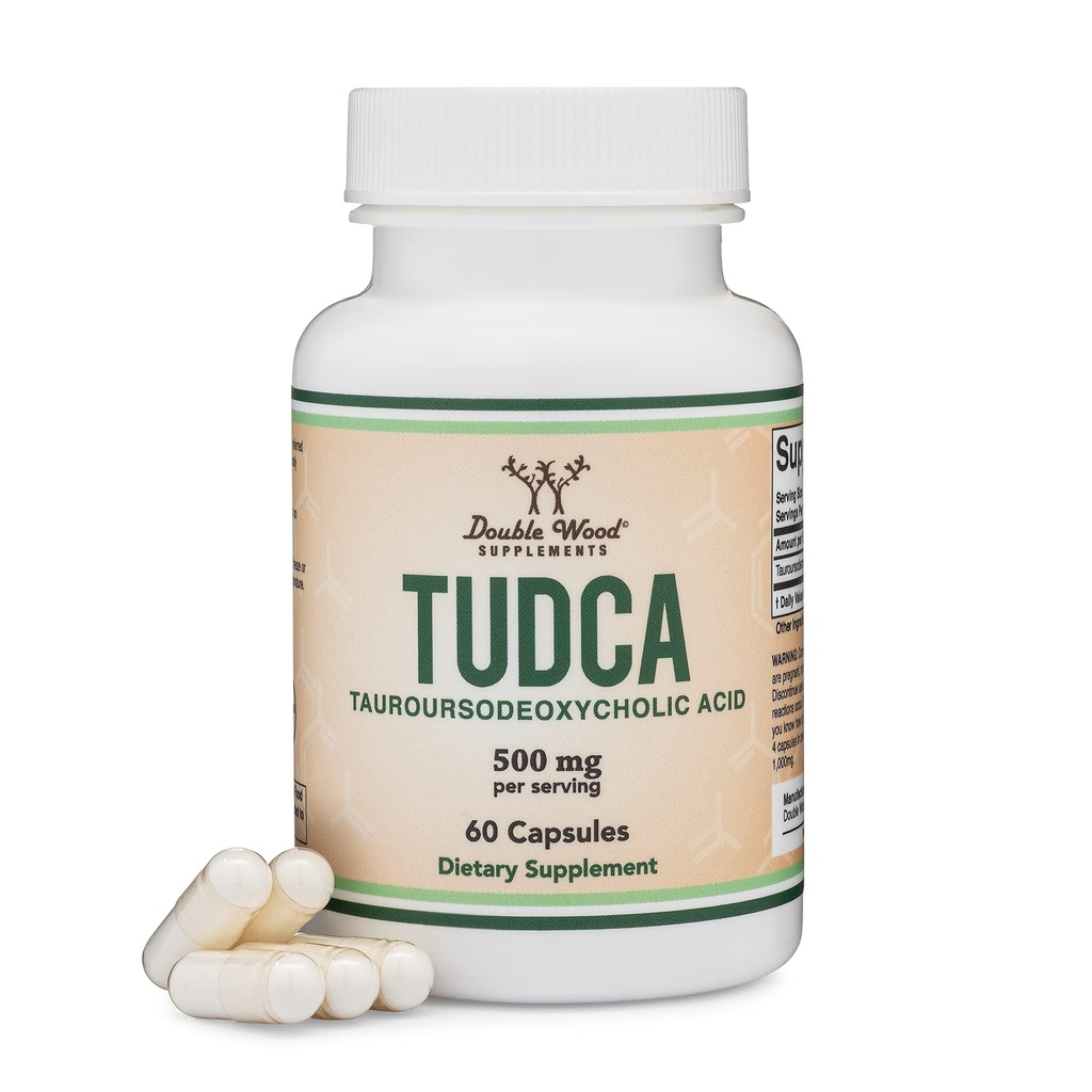 TUDCA Bile Salte Lever Support, 500mg Servering, lever og galdeblære Rengøring Supplement (60 kapsler, 250mg) Ægte Bile syre TUDCA med stærk bitter smag af dobbelt træ