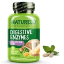 NATURELO fordøjelsesenzymer - Full Spectrum Support med en Broad Blend på 15 Enzymes Plus Ginger - 90 Veganske kapsler