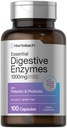 Horbäach Essential fordøjelsesmidler Enzymes against 124; 100 Kapsler; 124; Enzyme Blend for mænd og kvinder; 124; Non- GMO & Gluten Free Supplement